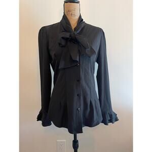 Firpearl Black Button Up Witchy Gothic Halloween Size Small